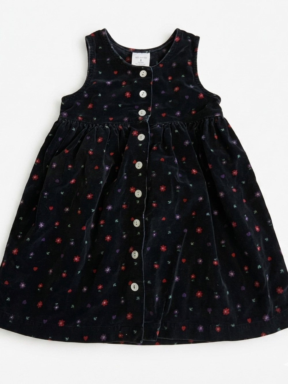 OshKosh B'gosh Navy Velvet Floral Button-Front Dress 4T